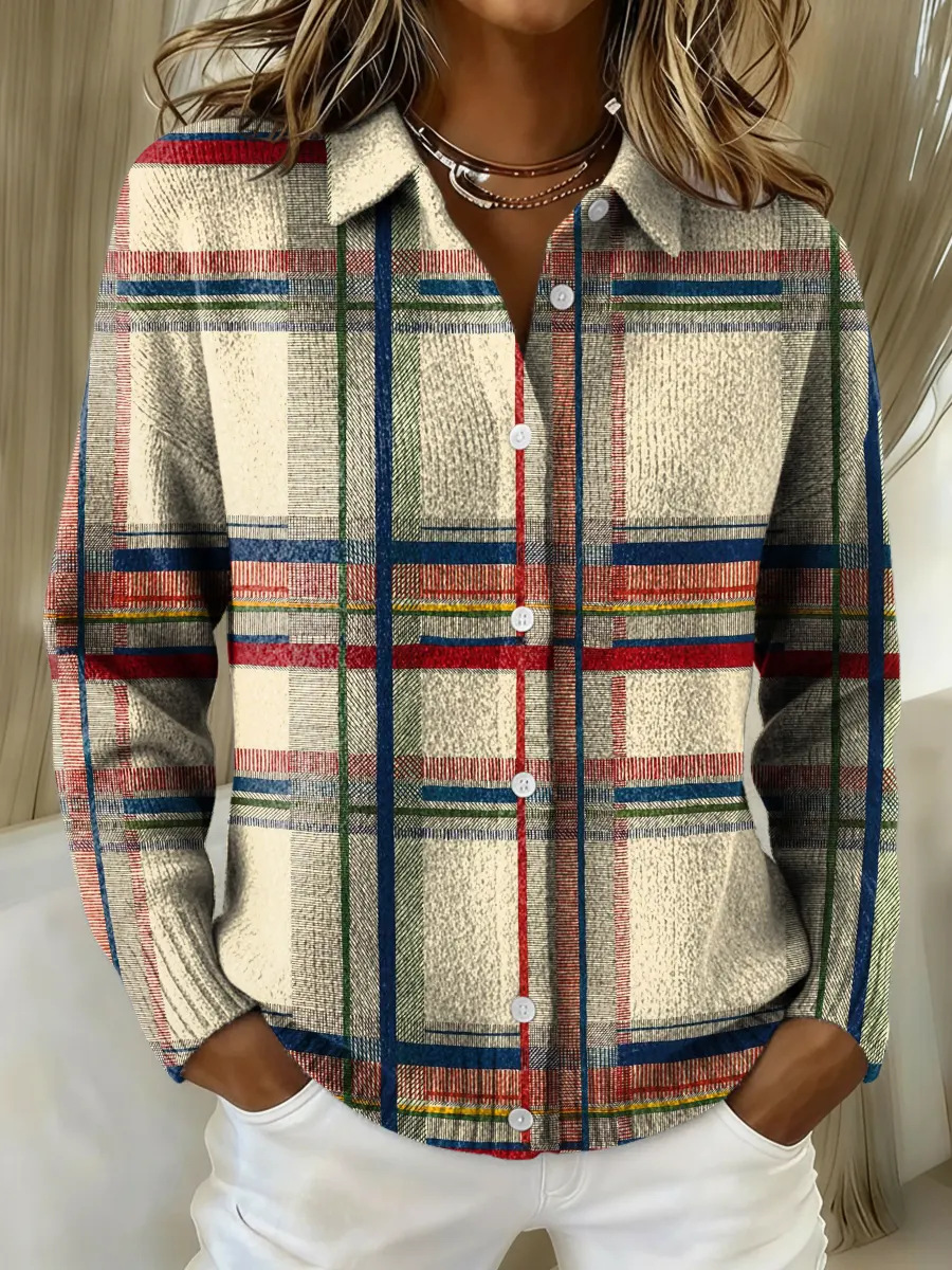 Women's timeless plaid cardigan