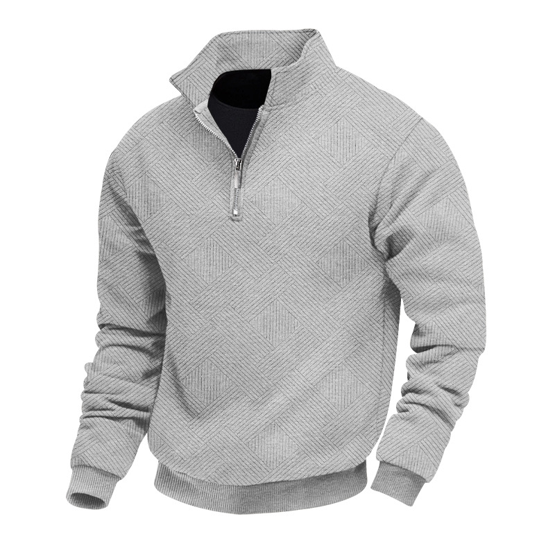 Men's loose-fitting collared casual sweatshirt