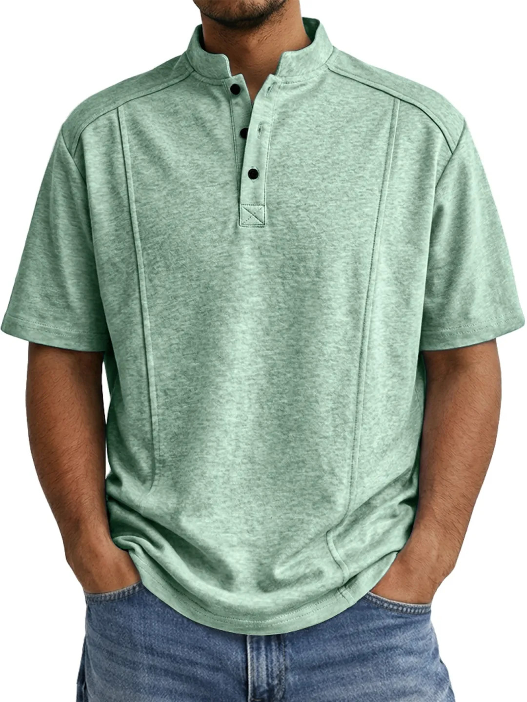 Men’s Classic Henley Shirt – Minimalist Premium Casual Summer Essential