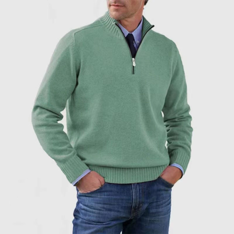 Men's half-zip thermal knit sweater
