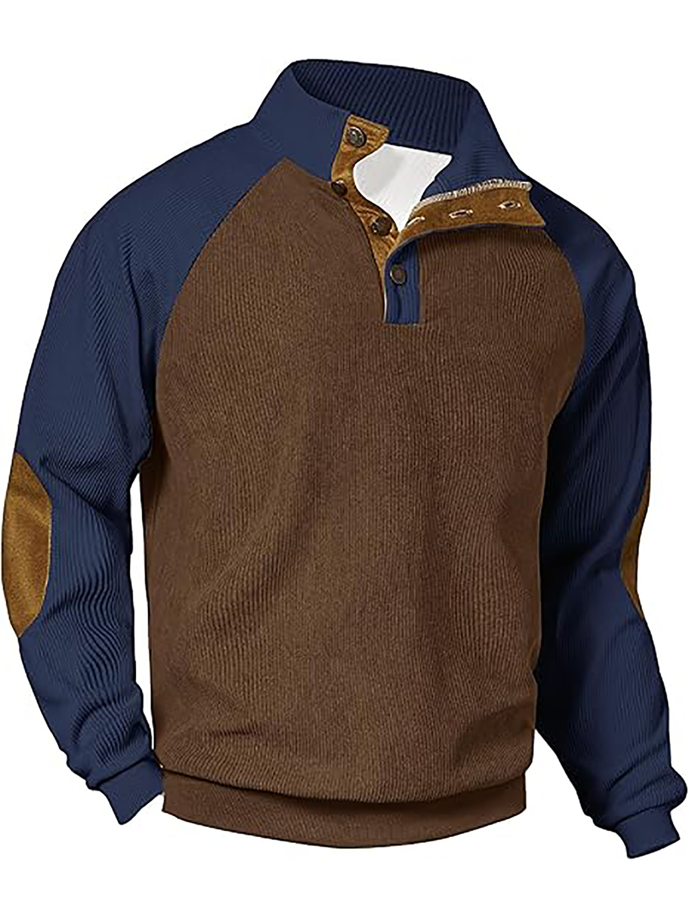 Men's casual stand-collar loose corduroy sweatshirt