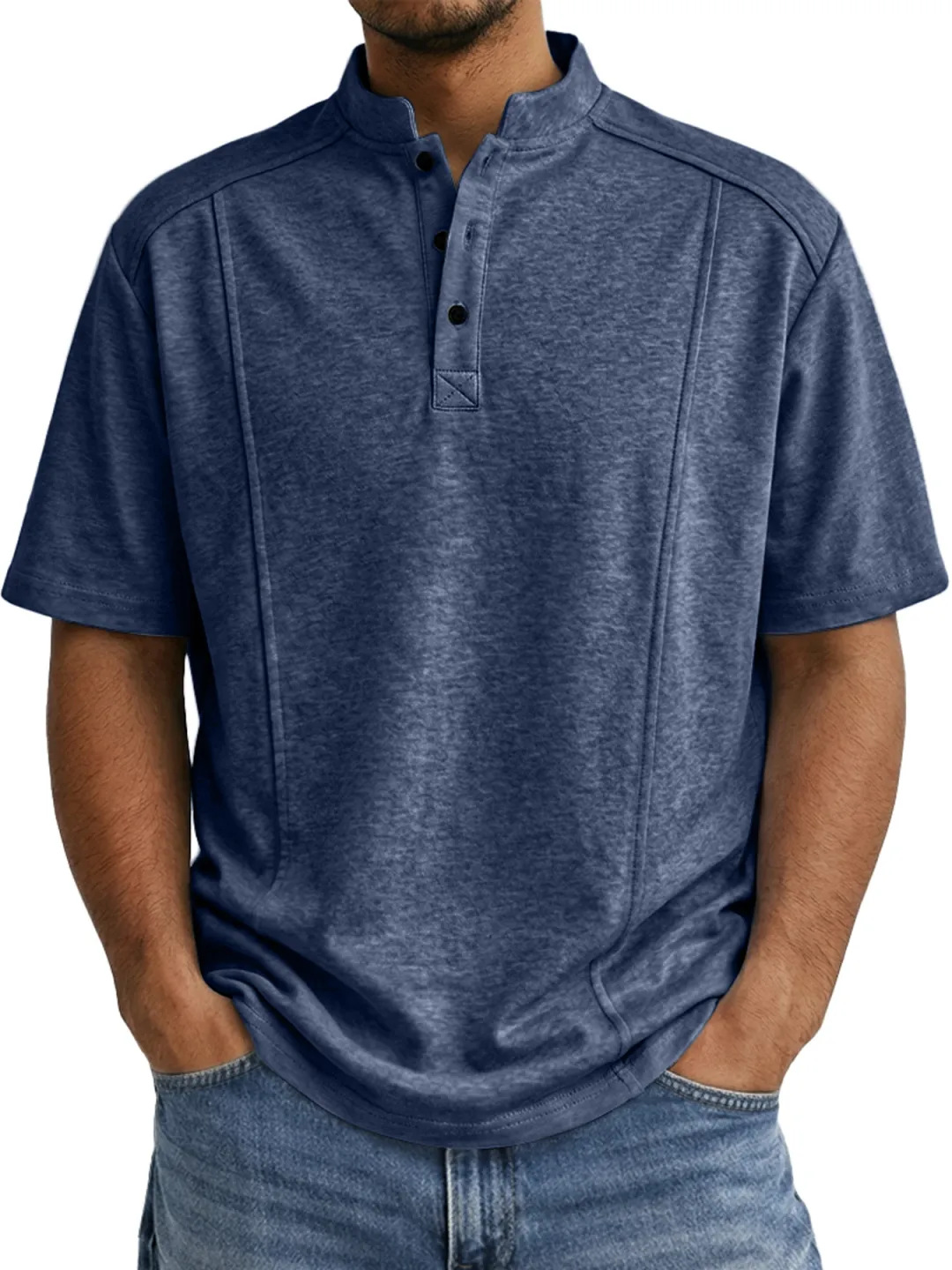Men’s Classic Henley Shirt – Minimalist Premium Casual Summer Essential