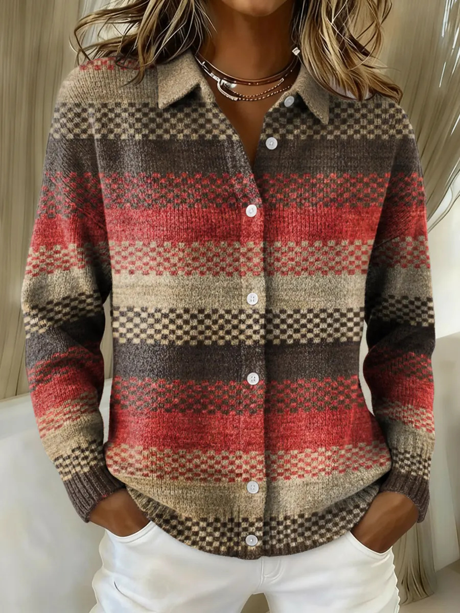 Women's timeless plaid cardigan