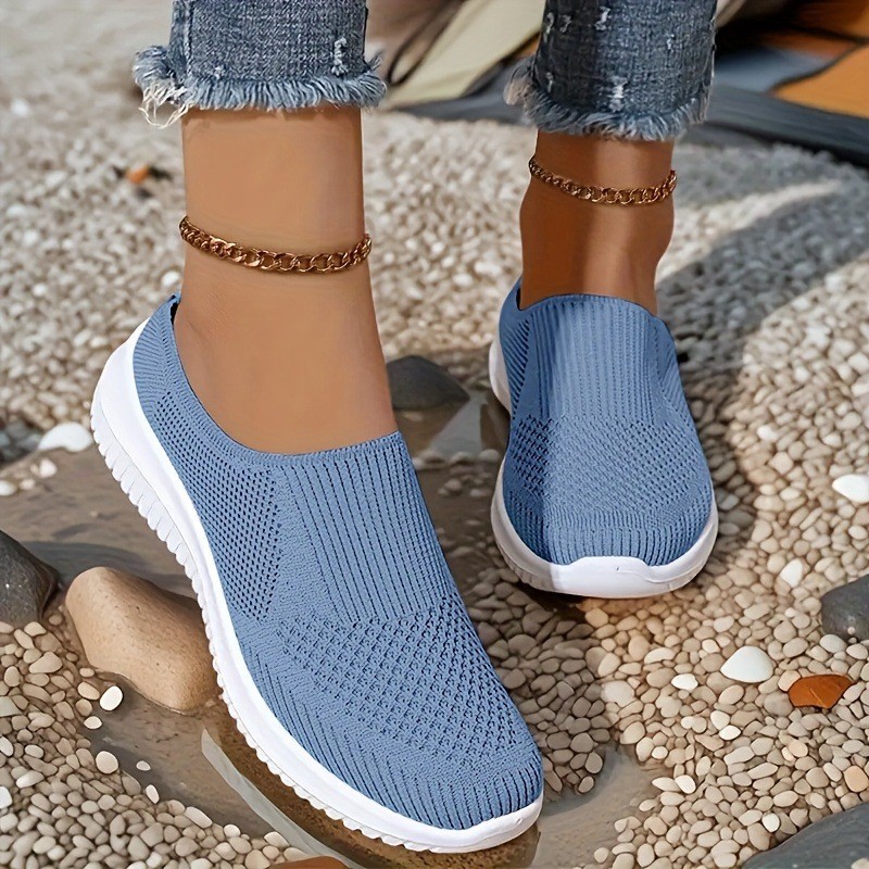 Women’s Breathable Knit Slip-On Walking Shoes