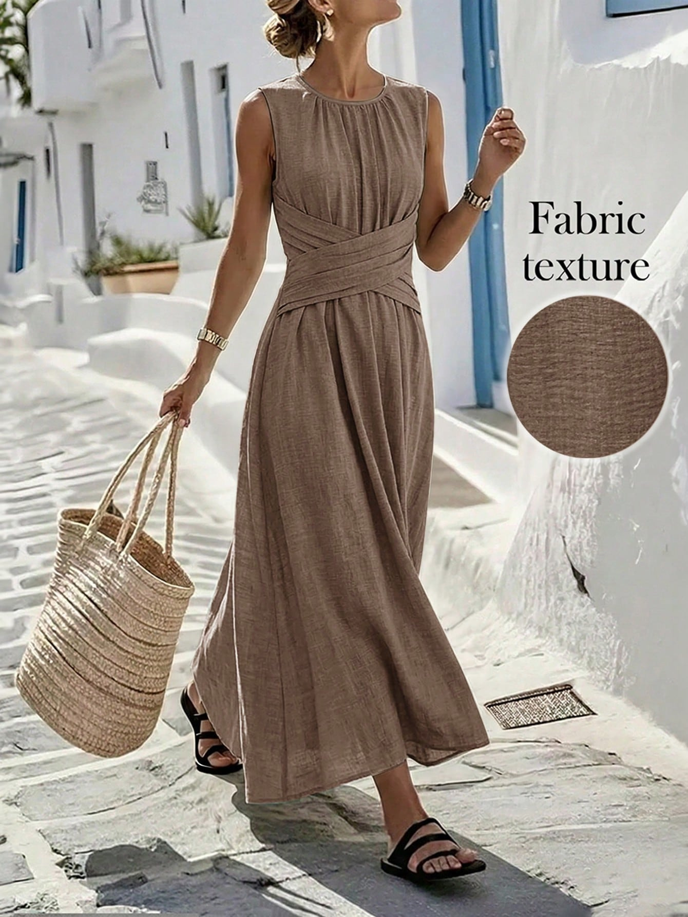 FLASH SALE - Criss-Cross Waist Maxi Dress