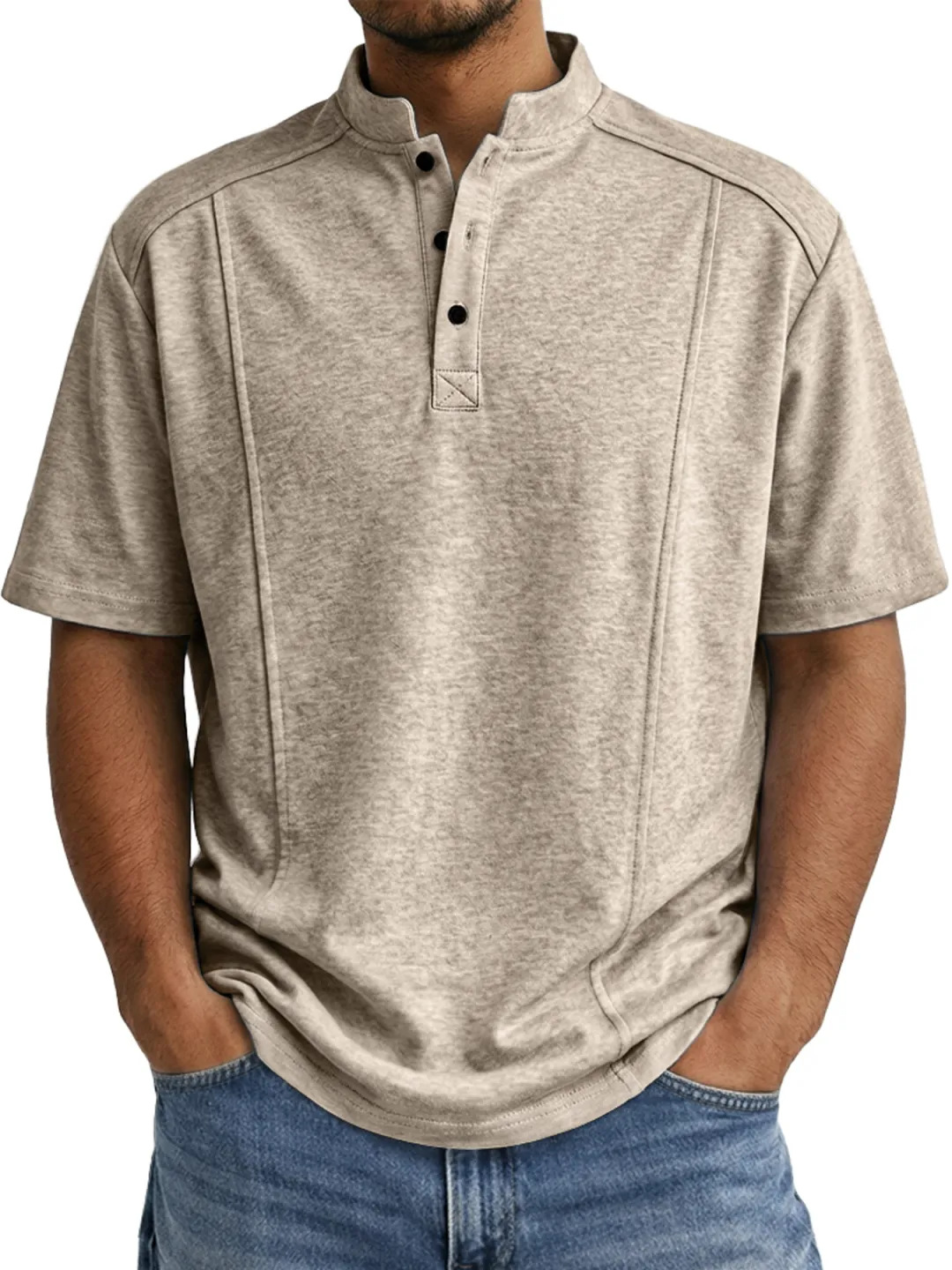 Men’s Classic Henley Shirt – Minimalist Premium Casual Summer Essential