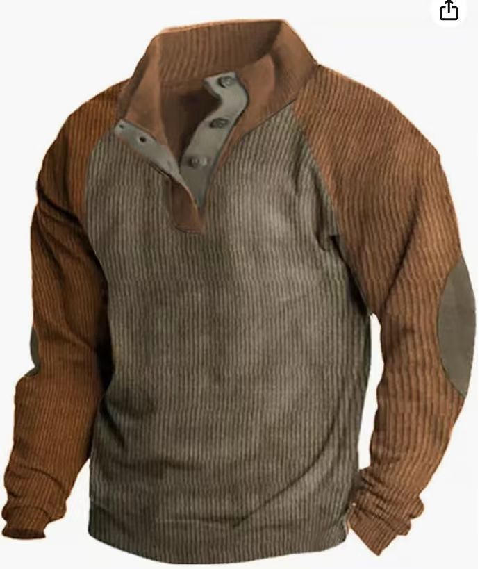 Men's outdoor corduroy athletic sweatshirt