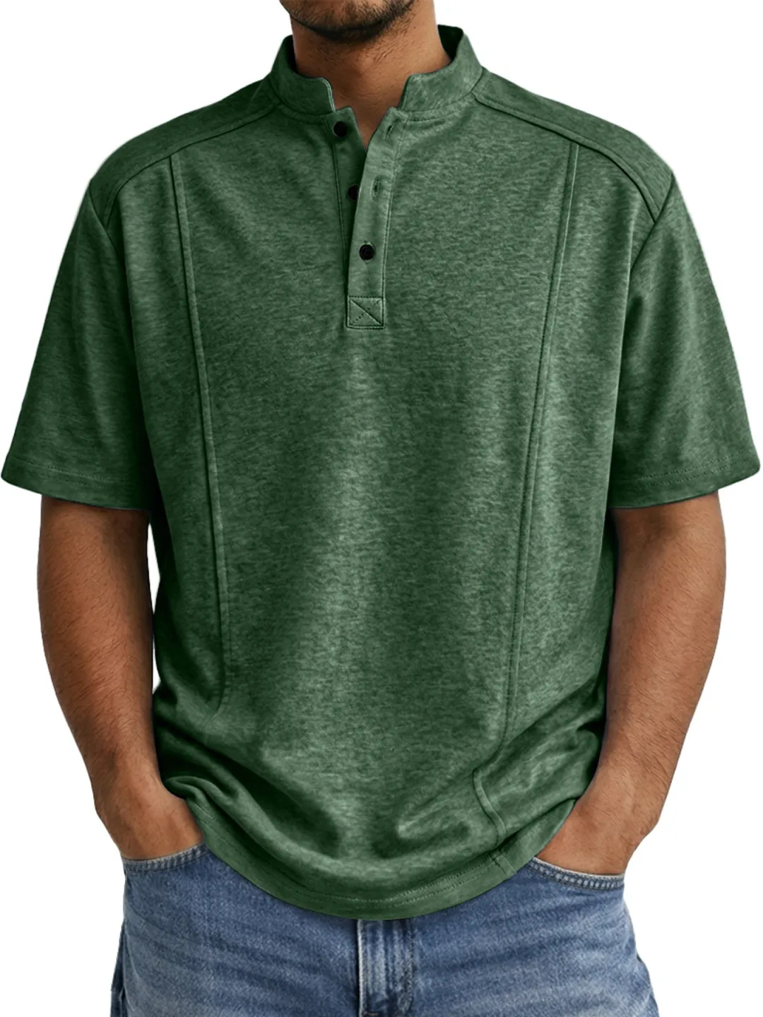 Men’s Classic Henley Shirt – Minimalist Premium Casual Summer Essential