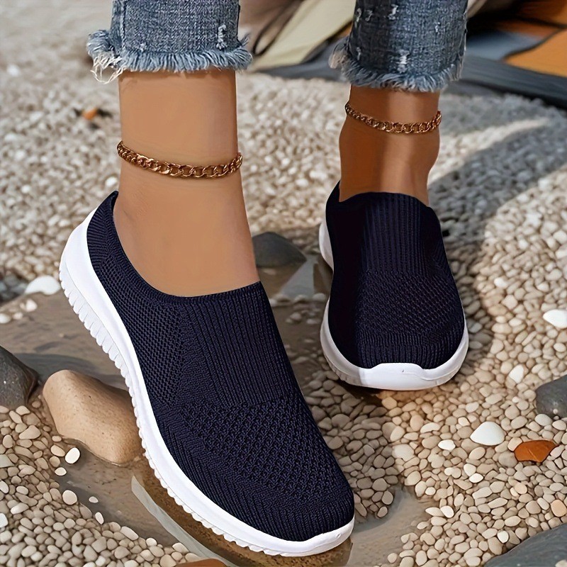 Women’s Breathable Knit Slip-On Walking Shoes