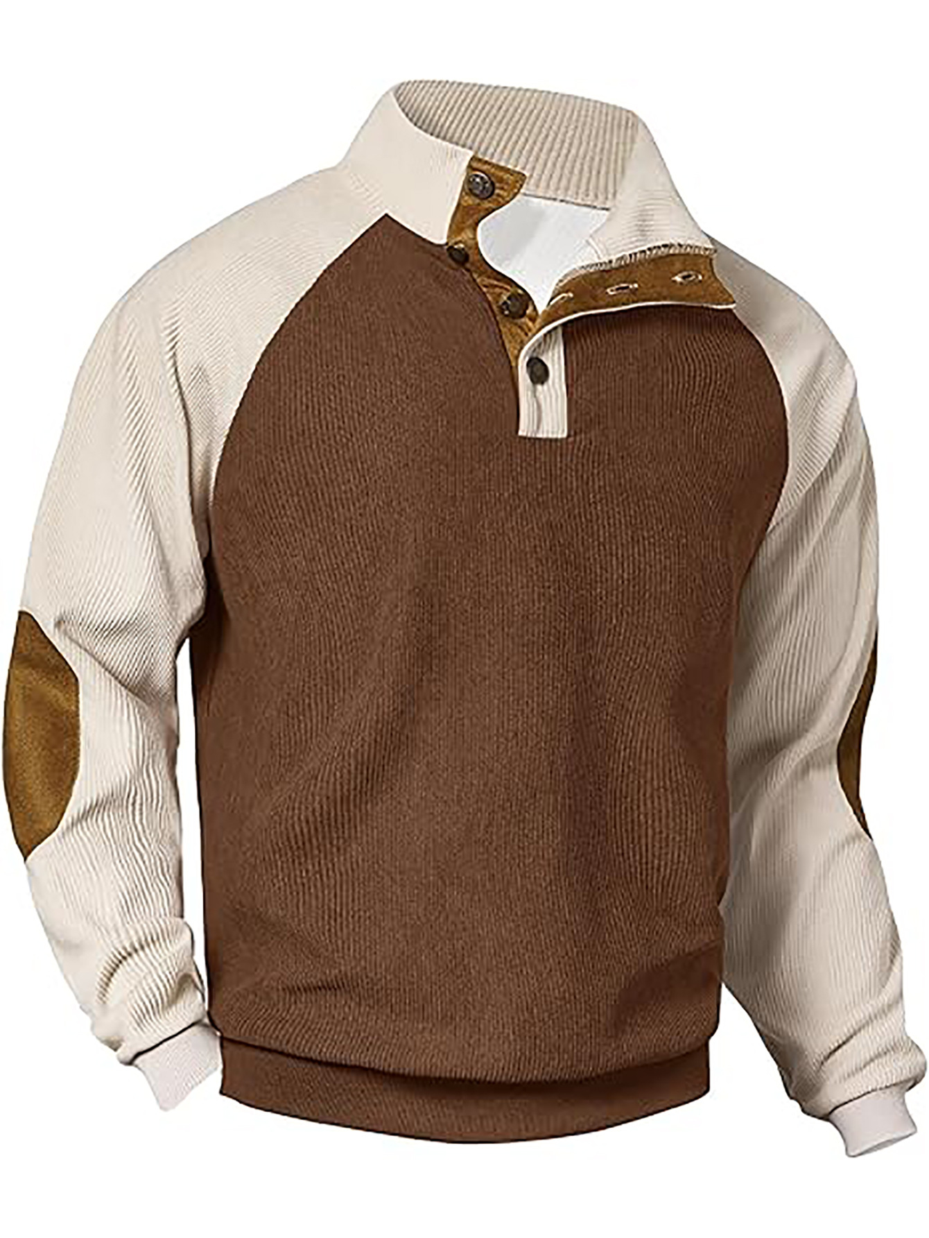 Men's casual stand-collar loose corduroy sweatshirt