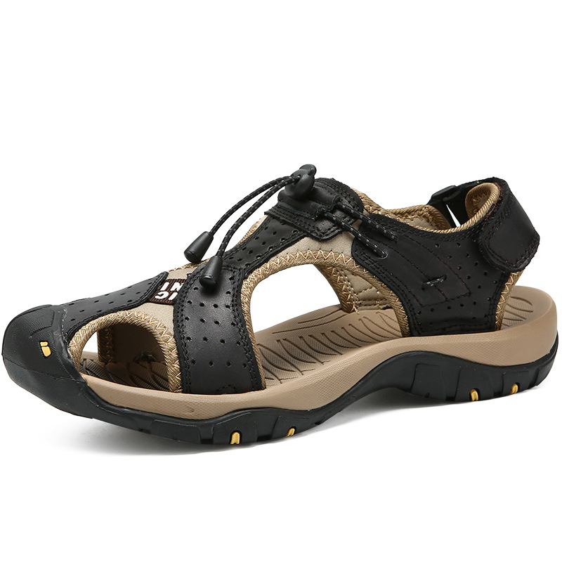 Summer High Quality Men Leather Sandals Beach Sandals Casual Shoes Outdoor Non-slip Shoes for Men Plus Size 