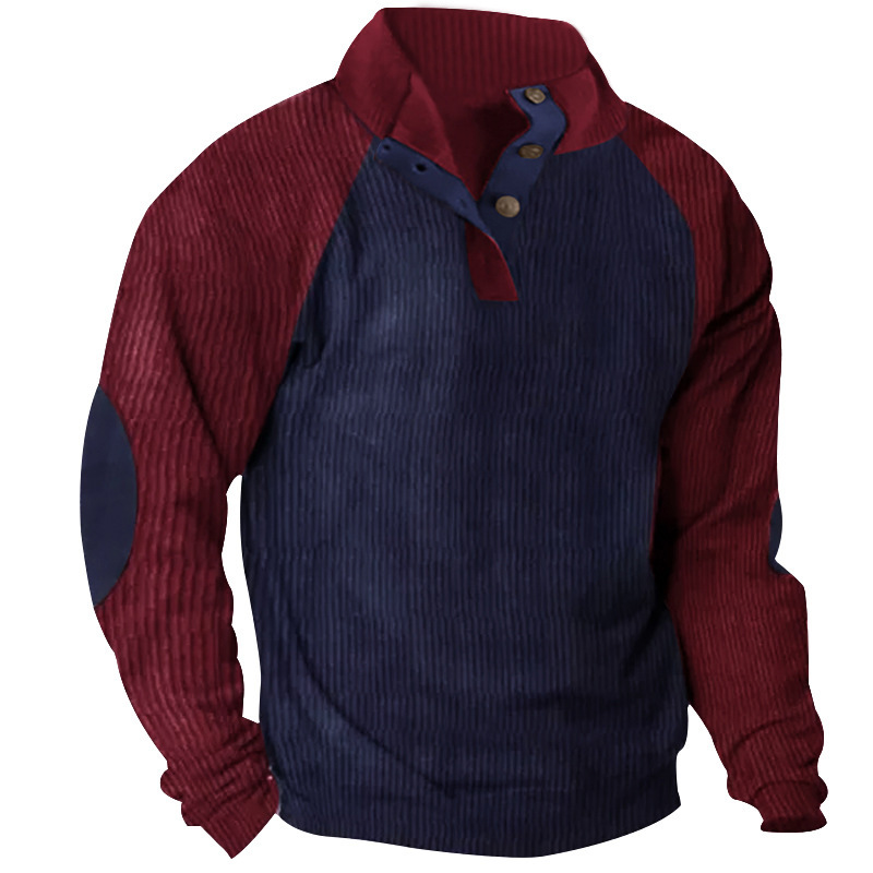 Men's outdoor corduroy athletic sweatshirt