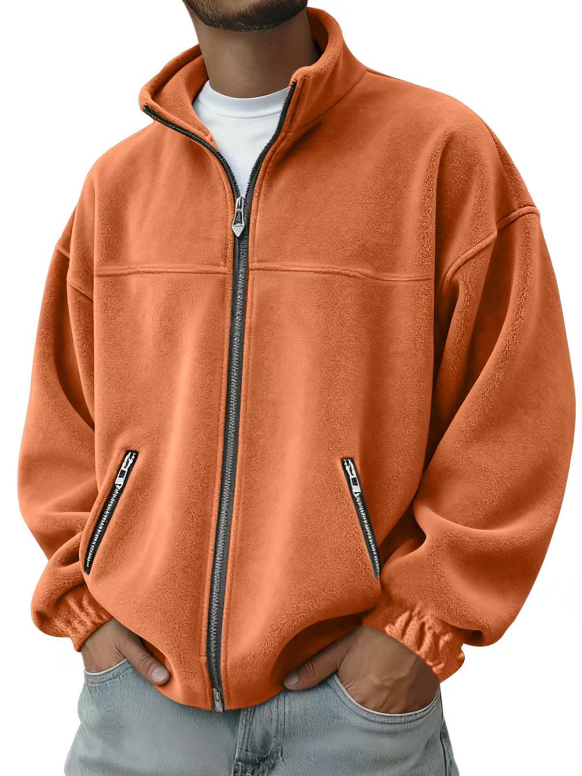 Men's stand-collar zip-up sweatshirt