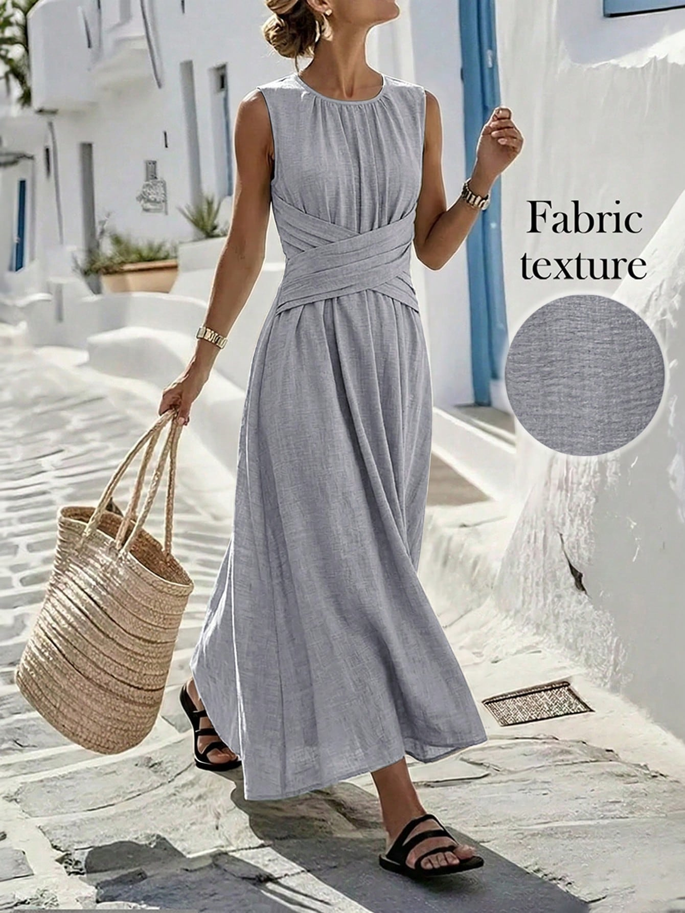 FLASH SALE - Criss-Cross Waist Maxi Dress