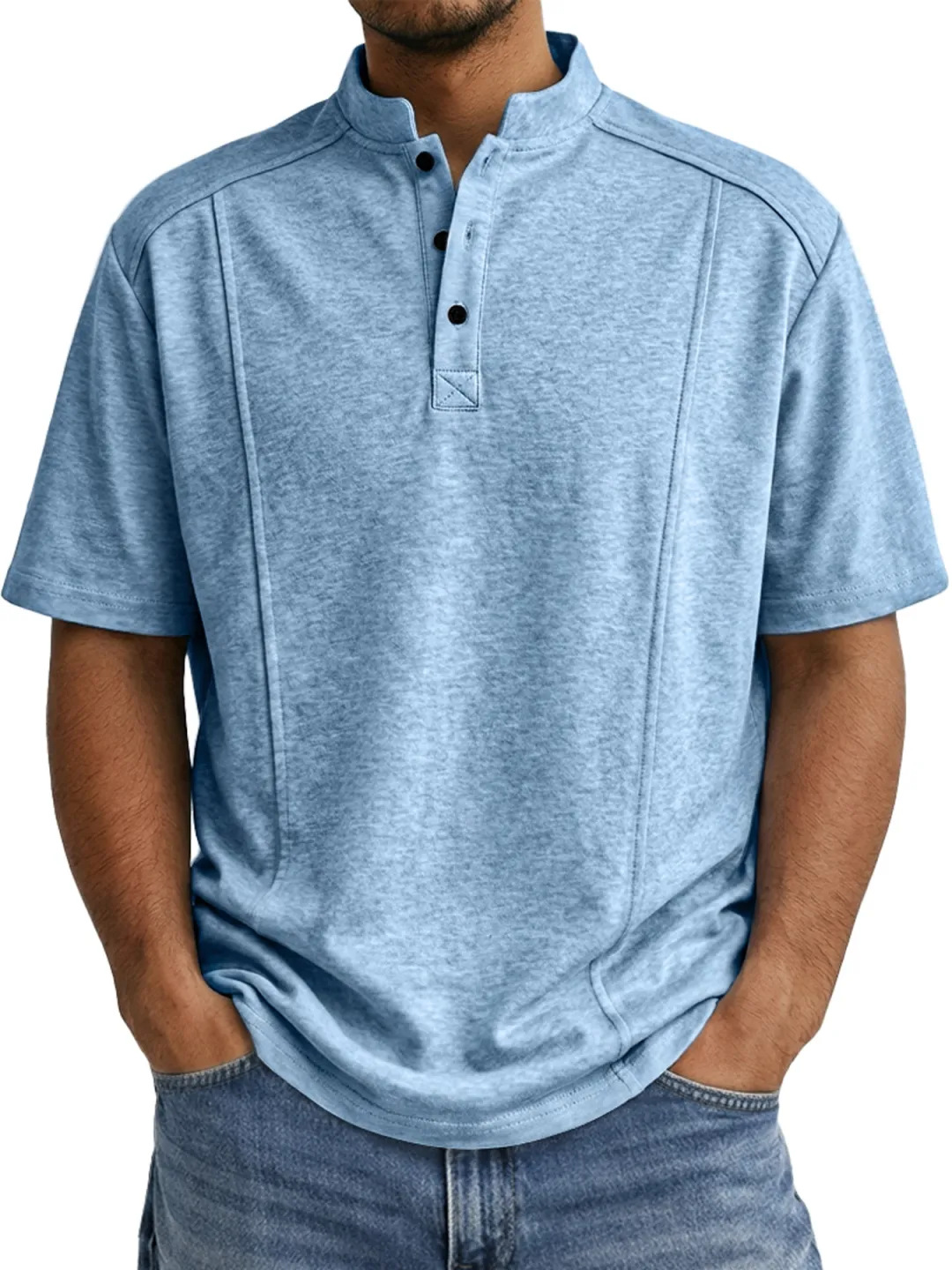 Men’s Classic Henley Shirt – Minimalist Premium Casual Summer Essential