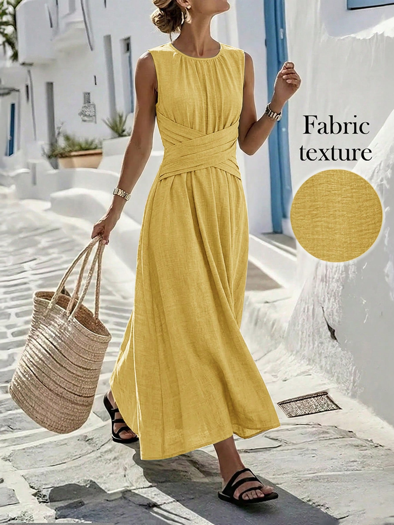 FLASH SALE - Criss-Cross Waist Maxi Dress