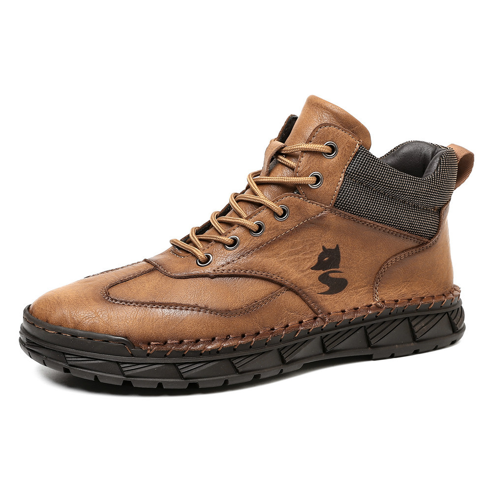 ⏰Limited Time Sale 70% OFF - Men's Handmade Leather Boots - Wide Toe Arch Support Aankle Support