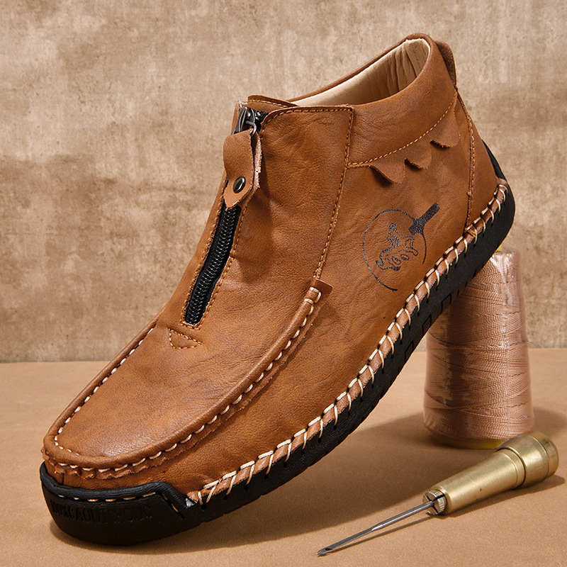 🔥Today 60% off🔥Men's handmade genuine leather slip-on loafers with arch support