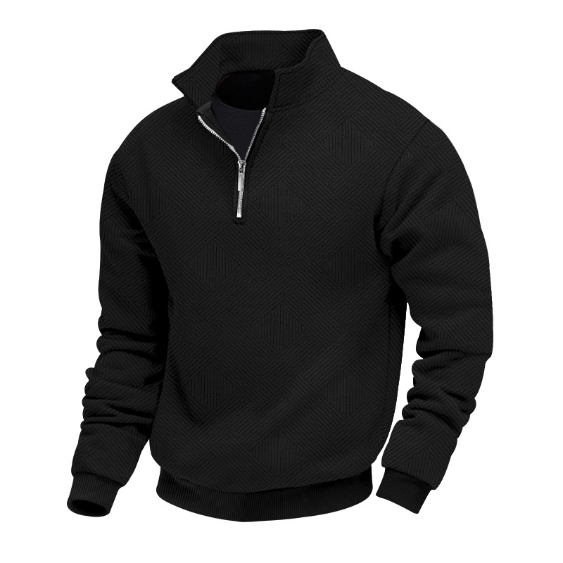 Men's loose-fitting collared casual sweatshirt