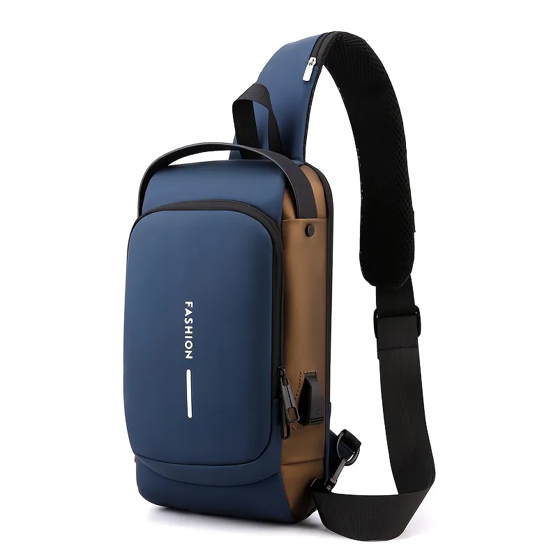 Anti-Theft Sling Bag — USB Charging Port, Water-Resistant & Combination Lock