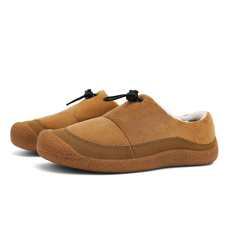 🔥🔥New product launched🔥🔥-Women's new style lamb hoof/bear paw design, flat, warm, outdoor fur-lined Birkenstock-style cotton shoes.