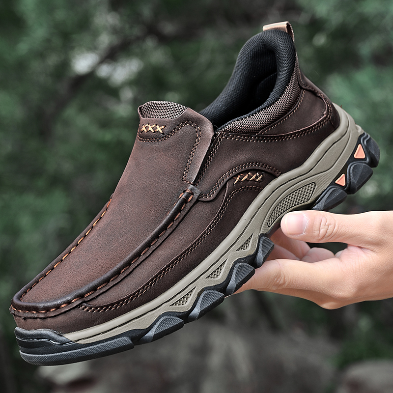 2026 New Men's Hands-Free Genuine Leather Slip On Loafers