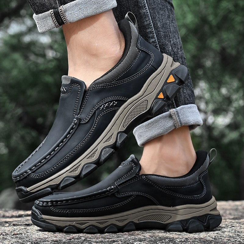 2026 New Men's Hands-Free Genuine Leather Slip On Loafers