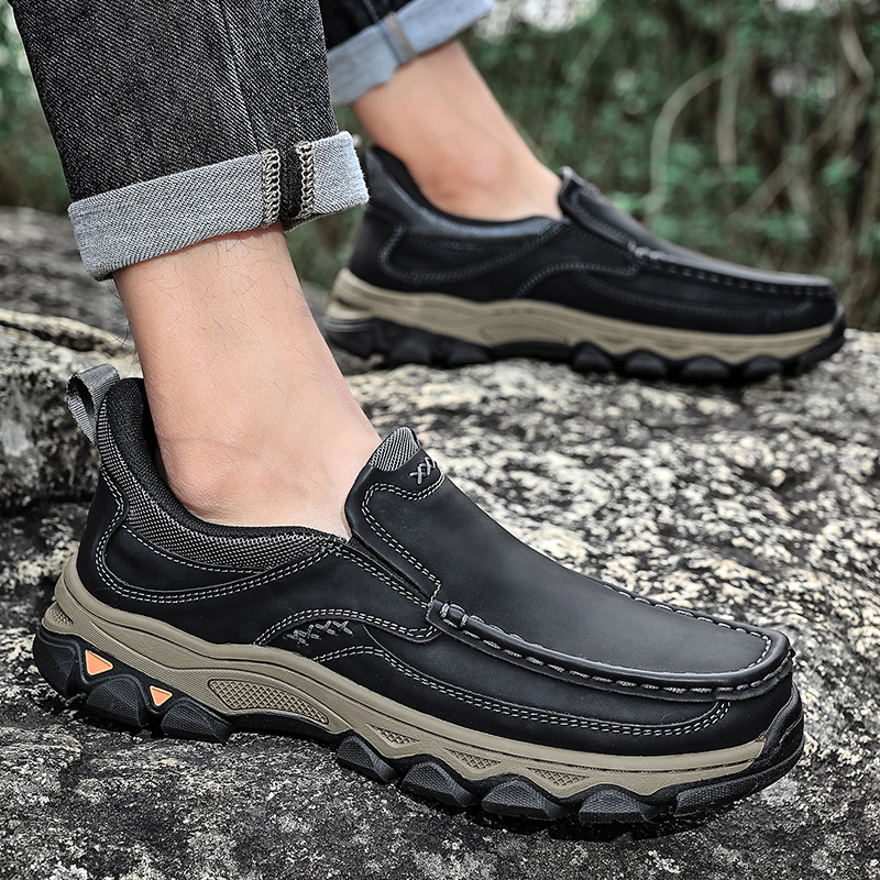 2026 New Men's Hands-Free Genuine Leather Slip On Loafers