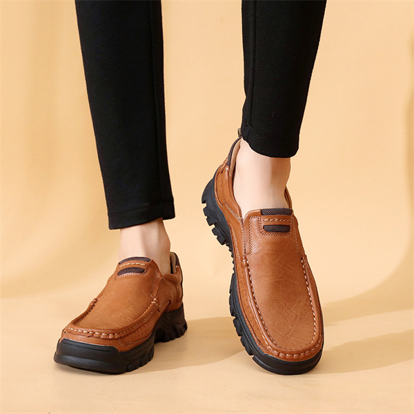 Men's genuine leather cushioned non-slip casual business shoes