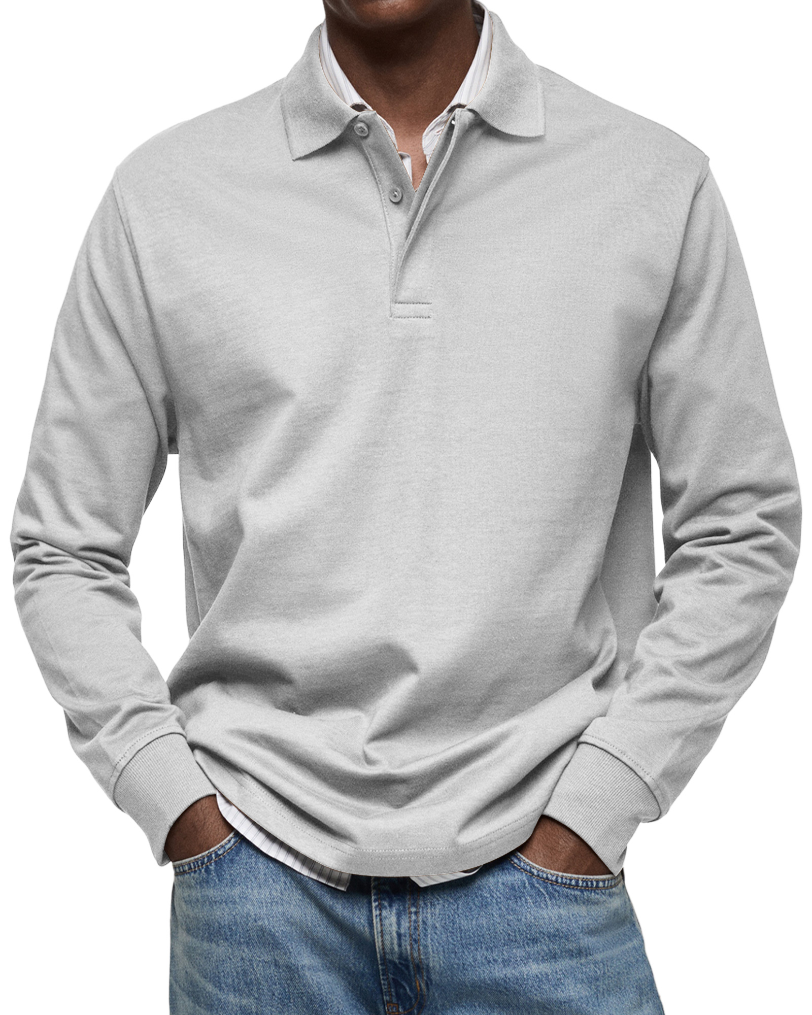 CLEARANCE🔥 Men's Everyday Comfort Lapel Button Casual Long Sleeve POLO Shirt