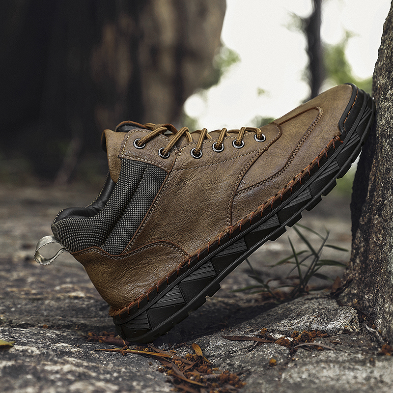 ⏰Limited Time Sale 70% OFF - Men's Handmade Leather Boots - Wide Toe Arch Support Aankle Support