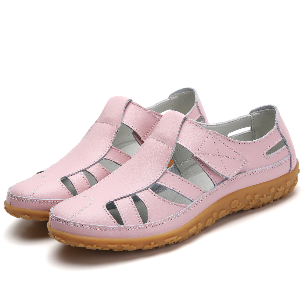 🎁LAST DAY 70% OFF🎁-Women’s Retro Orthopedic Leather Sandals: Soft Sole Walking Shoes with Corrective Arch Support & Adjustable Velcro Straps for All-Day Relief