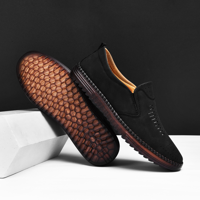 ⏰Limited Time Sale 70% OFF-Men's Slip-On Orthopedic Leather Dress Loafers – Anti-Slip, Breathable & Comfortable with Arch Support for All-Day Wear