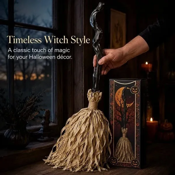 🧙‍♀️🔥 Last Day 49% OFF 🧹Animated Moving Witch Broom with Light & Sound