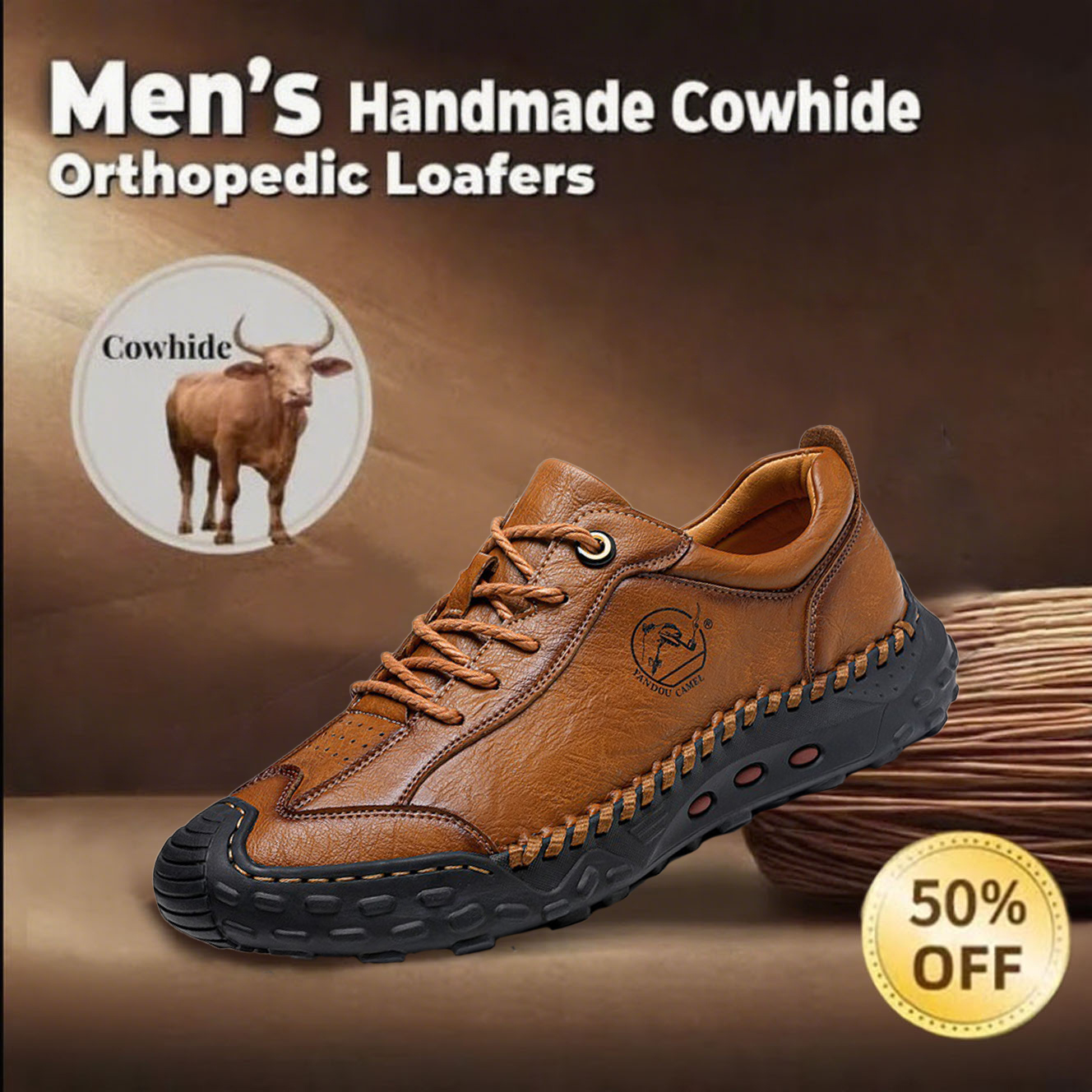 🔥50% off limited time offer for new products🔥Men's latest handmade genuine leather orthopedic shoes