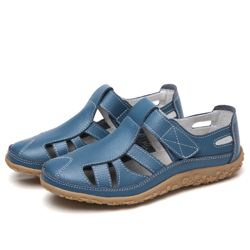🎁LAST DAY 70% OFF🎁-Women’s Retro Orthopedic Leather Sandals: Soft Sole Walking Shoes with Corrective Arch Support & Adjustable Velcro Straps for All-Day Relief