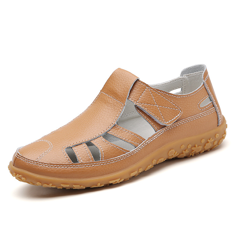 🎁LAST DAY 70% OFF🎁-Women’s Retro Orthopedic Leather Sandals: Soft Sole Walking Shoes with Corrective Arch Support & Adjustable Velcro Straps for All-Day Relief