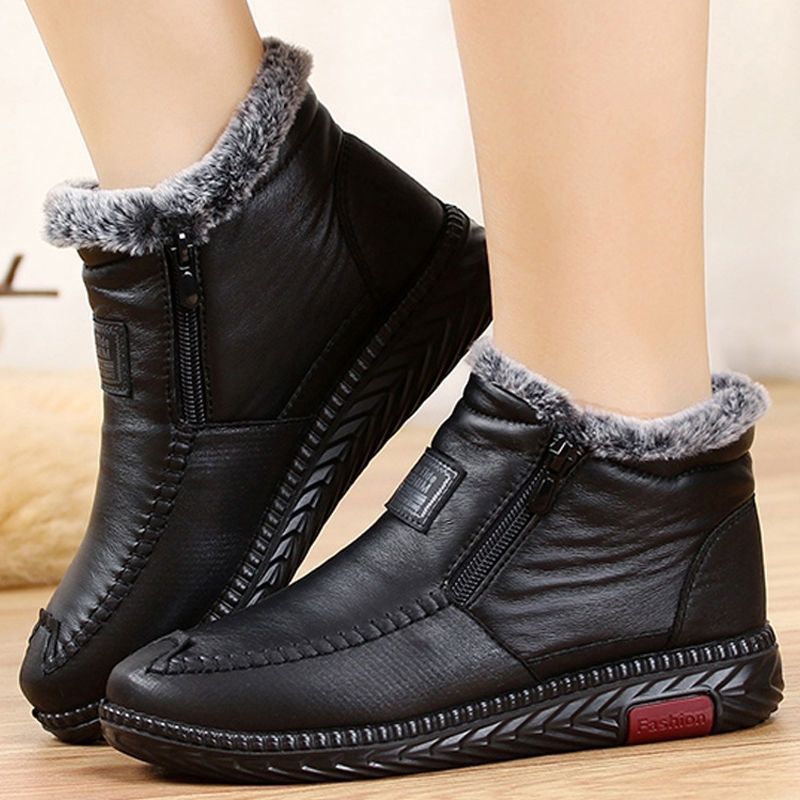 Women's Genuine Leather Non-Slip Zipper Ankle Boots