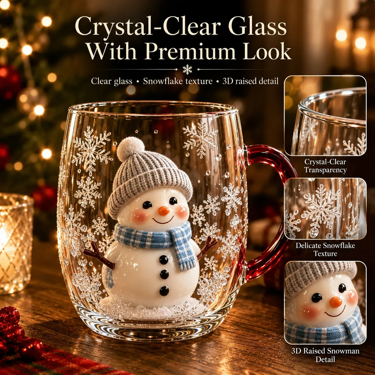 3D Christmas Magic Glass Mug