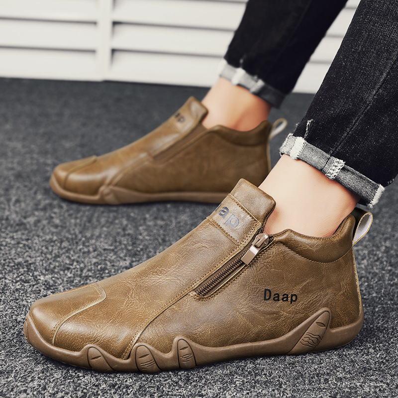 (⏰Limited Time Sale 70% OFF) Men's Handmade Orthopedic Wide Toe Arch Support Slip-On Hiking Shoes Lightweight Waterproof Non-Slip Slip-On Genuine Leather Shoes