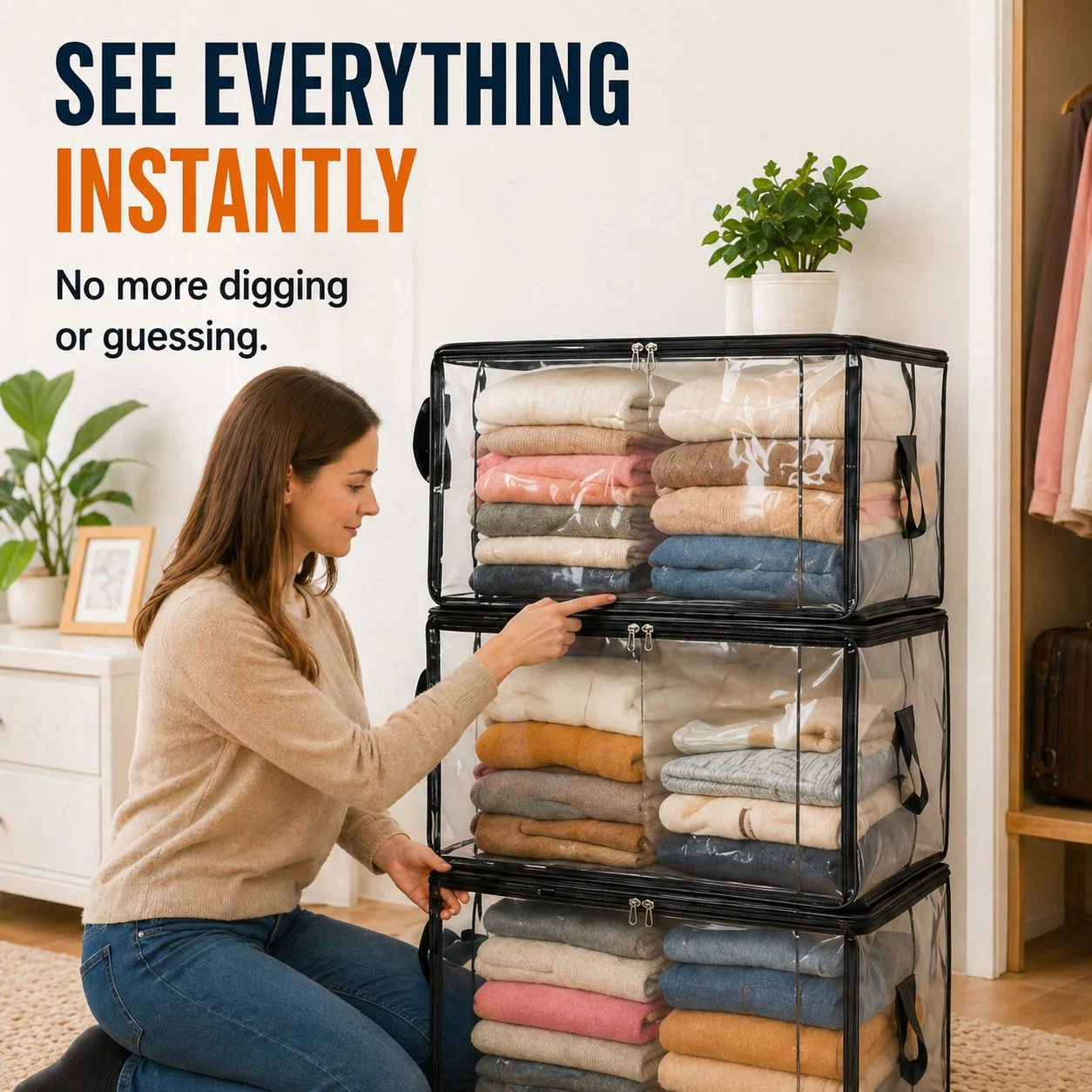 🎁 Mother's Day Sale 49% OFF📦Large Heavy-Duty Thick Plastic Clear Storage