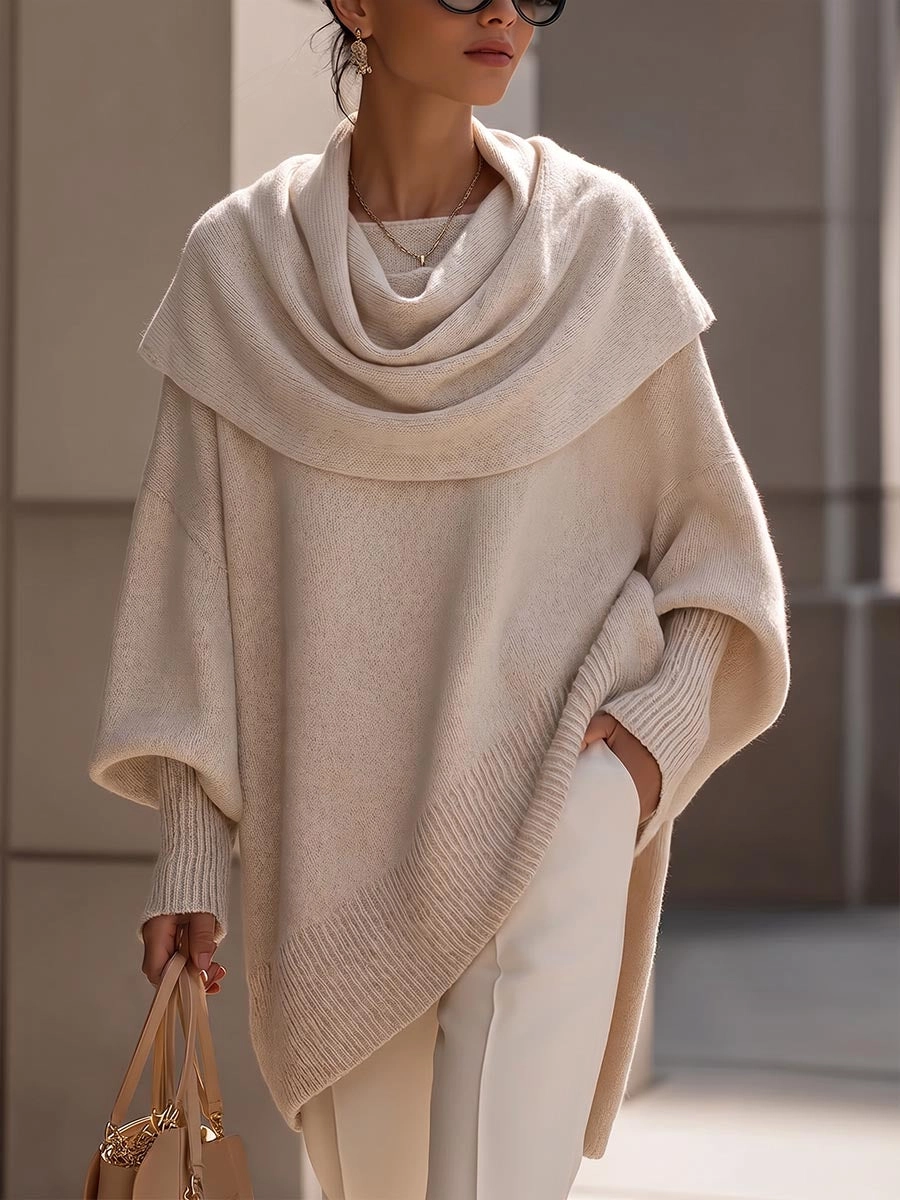 CLEARANCE SALE🔥 Women's solid color turtleneck long-sleeved casual loose knit pullover