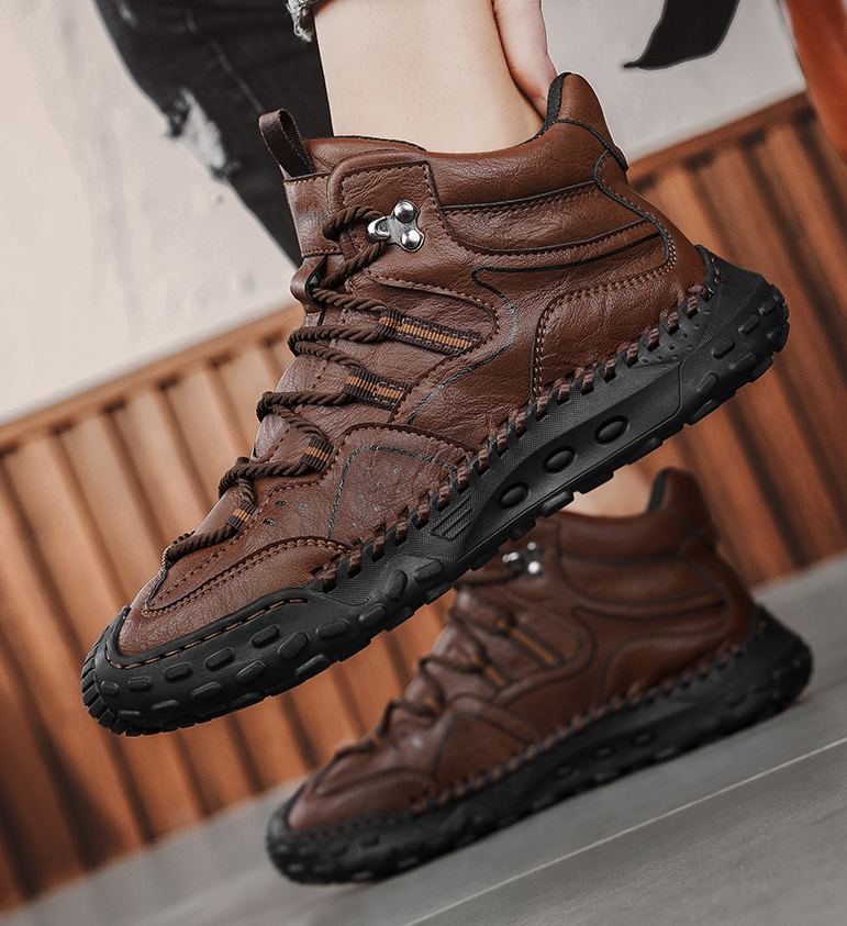 ⏰ 50% off - Men's Genuine Leather Mid-Top Non-Slip Orthopedic Shoes