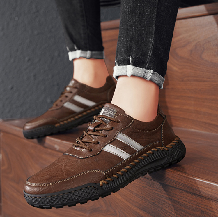 ⏰ 50% Off - Men's Genuine Leather Low-Top Non-Slip Orthopedic Shoes