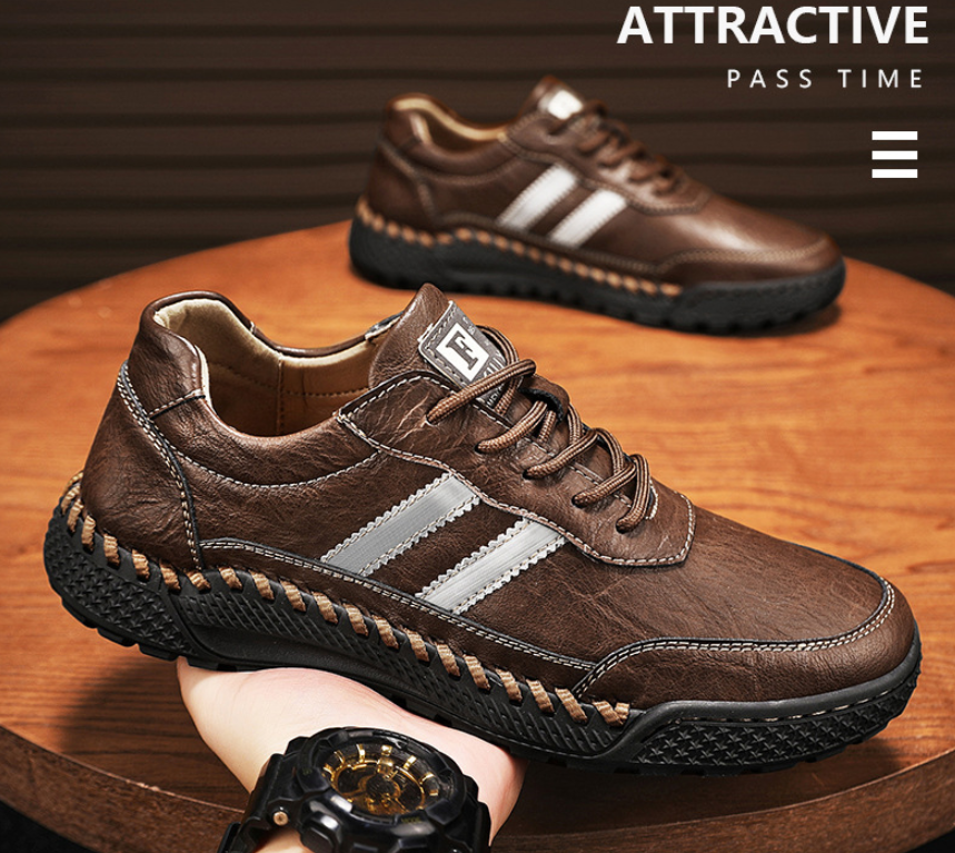 ⏰ 50% Off - Men's Genuine Leather Low-Top Non-Slip Orthopedic Shoes