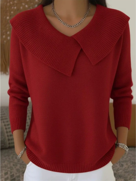 Women's stylish and slimming collared sweater