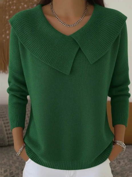 Women's stylish and slimming collared sweater
