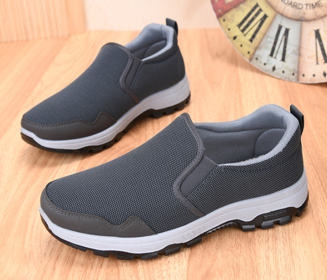 Anti-slip soft-soled orthotic men's walking shoes/hiking shoes