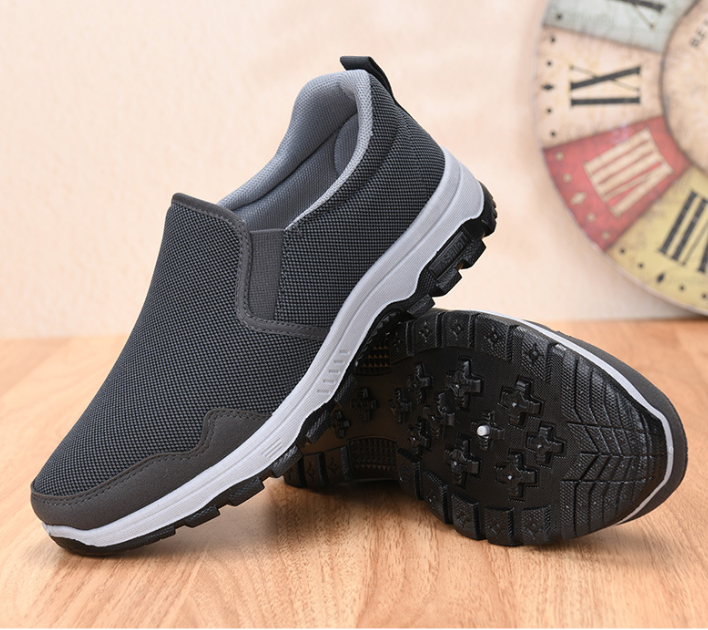 Anti-slip soft-soled orthotic men's walking shoes/hiking shoes