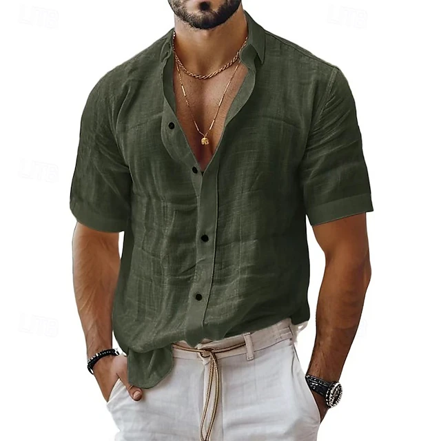 2025 New in-Men's Linen Short Sleeve Shirt